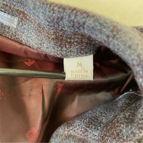 Johnston Murphy Sport Plaid Coat Blue Purple Maroon Size M - Picture 3 of 9